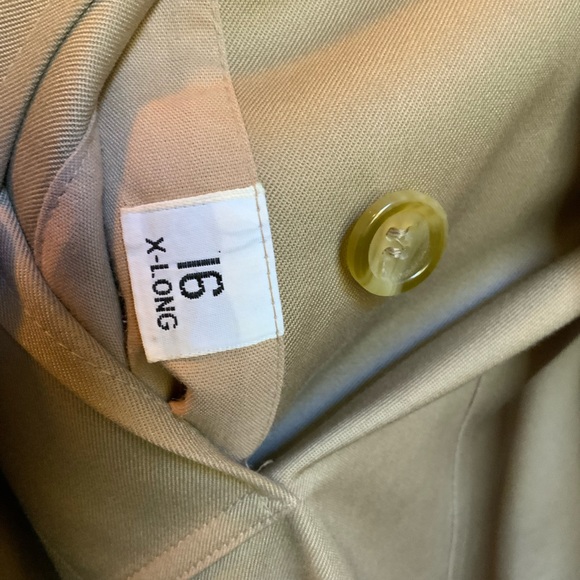 Size 16 Tall Extra Long Burberry Full Length Trench Removable Camel Wool Liner - Picture 7 of 14